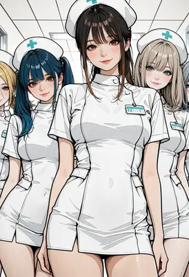 Charming Team of Anime Hospital Nurses