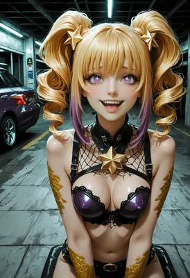 Starry Eyed Blonde in Parking Garage