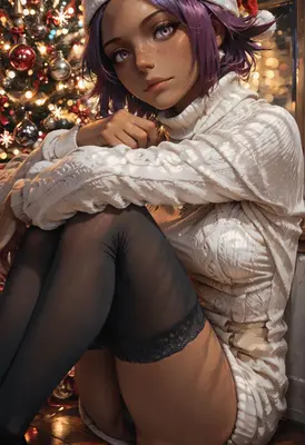 Cozy Christmas Eve With Purple Hair