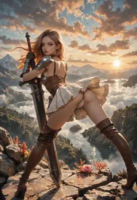 Warrior Maiden at Sunset Peak