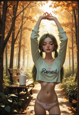 Morning Stretch in the Autumn Forest