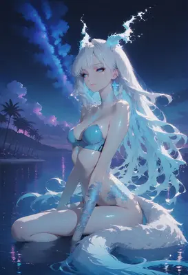 Ethereal Spirit Resting by the Shore