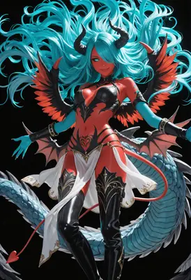 Fiery Demon Queen with Draconic Form