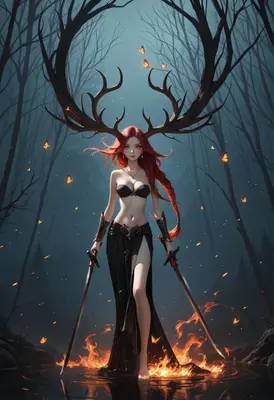 Dual Wielding Forest Guardian Queen