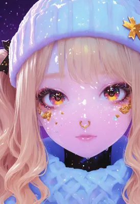 Stellar Gaze Winter Girl Portrait