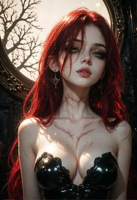 Scarred Beauty in Black Lace