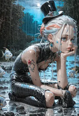 Starry Eyed Girl in the Rain