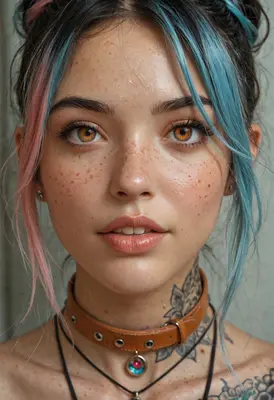 Stunning Portrait with Vibrant Split Hair