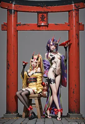 Oni Spirits Under The Torii Gate