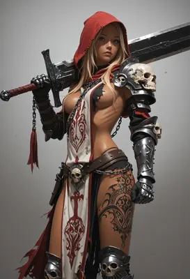 Blonde Warrior in Skull Armor