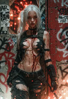 Bloodstained Warrior in Urban Ruins