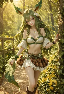 Forest Elf Maiden in Sunlit Glade