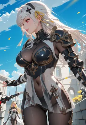 White Haired Knight in Ornate Armor