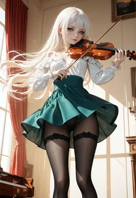 Elegant Violinist in a Sunlit Room