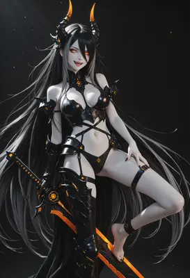 Demon Warrior with Glowing Blade