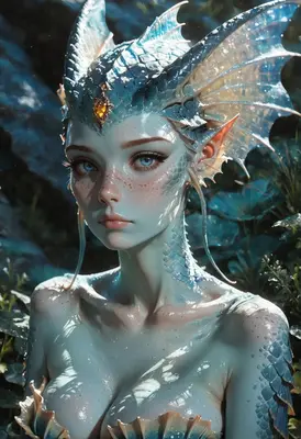 Ethereal Blue Dragon Kin Maiden
