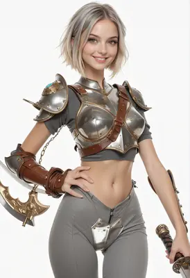 Smiling Warrior in Polished Armor