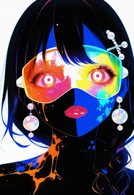 Vibrant Neon Cyberpunk Portrait