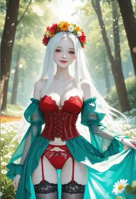 Enchanting Forest Maiden in Floral Crown