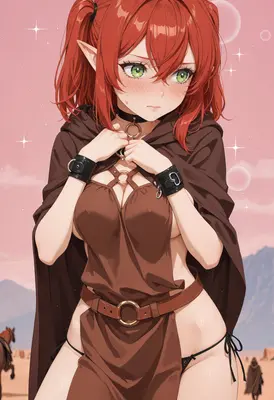 Shy Red Haired Elf Adventurer
