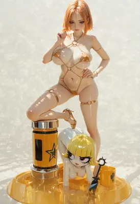 Golden Aesthetic Goddess and Mascot Companion