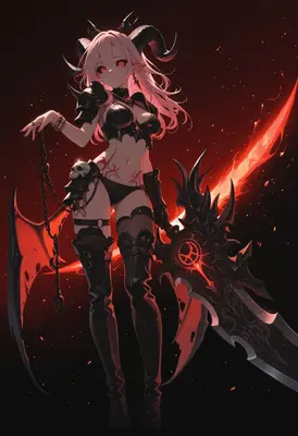 Demon Warrior with Glowing Blade