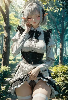 Elf Maid In The Sunlit Forest