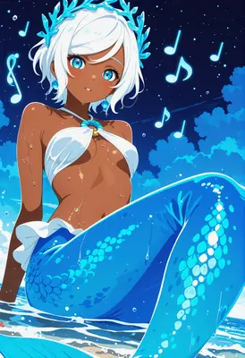Melodic Mermaid Under Starlit Skies
