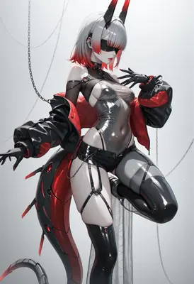 Cybernetic Demon in Techwear Jacket