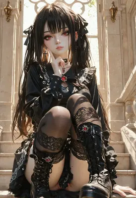 Gothic Doll in Sunlit Ruins