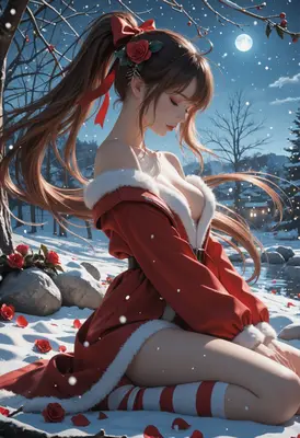 Winter Rose Christmas Holiday Beauty