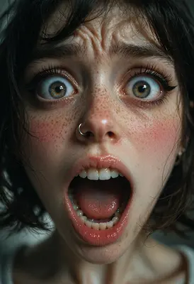 Shocked Expression With Detailed Freckles
