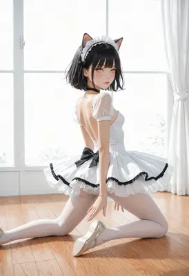 Cute Cat Maid In Sunlight