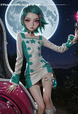 Starry Night Guardian with Teal Hair