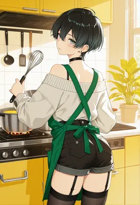 Cooking in the Bright Morning Kitchen