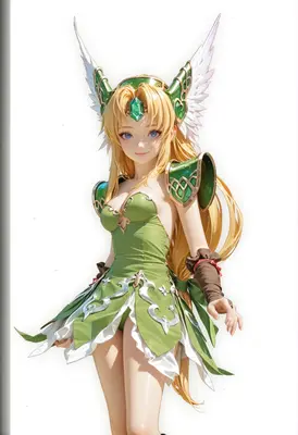 Ethereal Warrior Princess in Green Armor