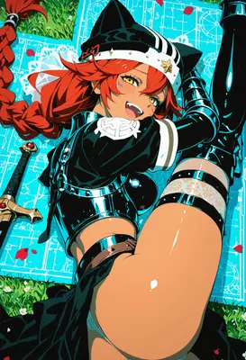 Fiery Cat Girl on Blueprints