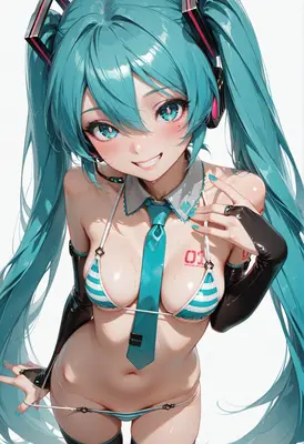 Summer Vibes Miku in Striped Bikini