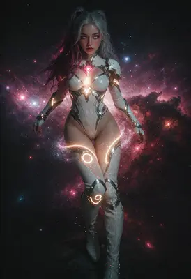 Celestial Guardian in Cosmic Armor