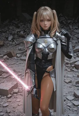 Blonde Knight in Ruined Battlefield