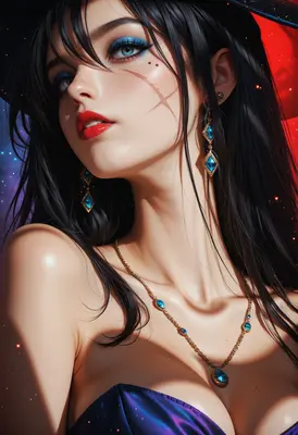 Scarred Beauty in Deep Blue