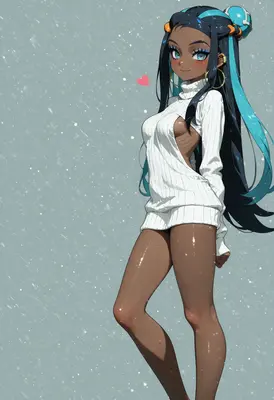 Nessa Wearing a Winter Knit Sweater