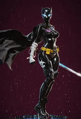 Black Cat Vigilante in the Rain