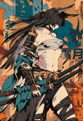 Samurai Fox Warrior in Motion