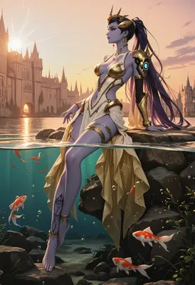 Purple Elf Princess by the Lake