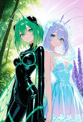 Ethereal Insectoid Maidens in Nature