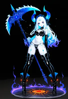 Blue Flame Demon Scythe Wielder