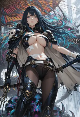 Dark Warrior with Spectral Dragon Guardian