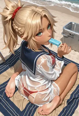Summer Beach Day With Ice Pop