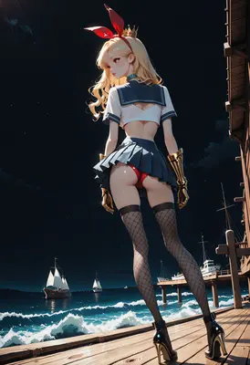 Sailor Princess Standing on the Pier